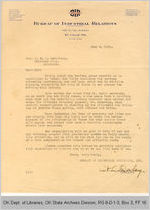 Letter O. L. Daley to Governor James B. A. Robertson, 1921 June 2