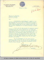 Letter James B. A. Robertson, Governor, to S. P. Freeling, Attorney General, 24 March 1921