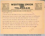 Telegram Re Tulsa Investigation to Attorney General, 1921 May 18