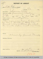 Report of Arrest Johnnie Wise, 1921 June 2