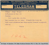 Telegram Stoerey to S. P. Freeling, Attorney General, 1921 July 6