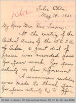 Letter Lucy T. Gardner to Mrs. Van Leuven, 1921 May 14