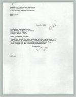 [Letter from Robert L. Payton to Barbara C. Jordan - June 6, 1980]