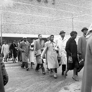 Civil rights protesters in downtown Columbia
