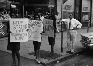 Civil rights protesters on Main Street
