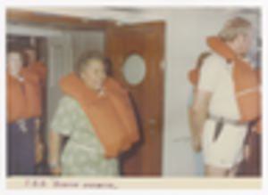 Photograph of Augusta Baker Wearing a Lifejacket