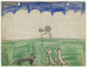Correspondence, Children's Artwork, circa 1953, Animals