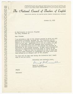 Letter, David H. Russell to National Council of Teachers of English Participants