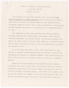 Report, 1974, the Council of Library Resources
