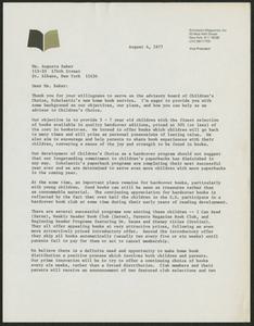 Letter, 1977, Richard M. Spaulding to Augusta Baker