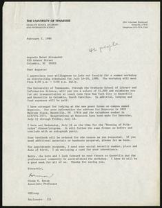 Letter, 1980, Glenn E. Estes to Augusta Baker