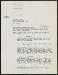 Letter, 1977, Judy Garodnick to Augusta Baker
