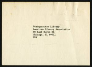 Invitation, American Library Assocation