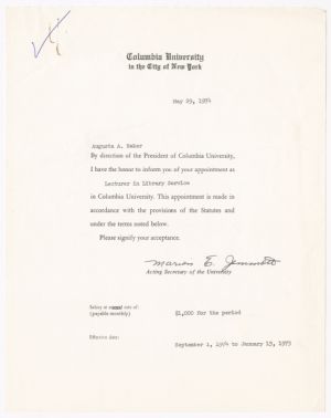 Letter, 1974, Marion E. Jemmott to Augusta Baker