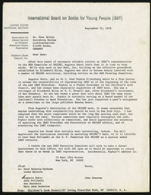 Letter, 1978, John Donovan to Hans A. Halbey