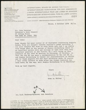 Letter, 1978, Hans A. Halbey to John Donovan