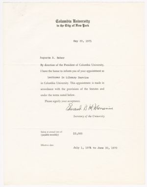 Letter, 1971, Edward B. McMenamin to Augusta Baker