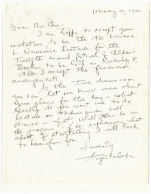 Letter, 1980, Augusta Baker to Nancy Chu