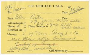 Note, Glenn E. Estes and Augusta Baker