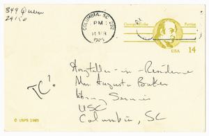 Letter, 1986, John Pack to Augusta Baker