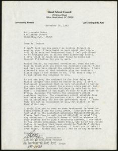 Letter, 1983, Betty J. Plumb to Augusta Baker