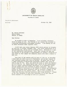 Letter, 1982, Augusta Baker to Morton Schindel
