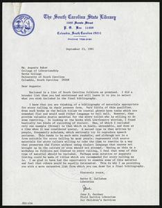 Letter, 1981, Betty E. Callaham and Jane E. Gardner to Augusta Baker