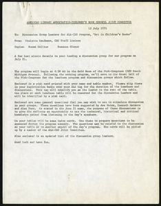 Memorandum, 1976, Paulette Kaufmann to ALA-CBC Committee Members