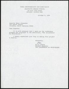 Letter, 1984, Ellin Greene to Augusta Baker