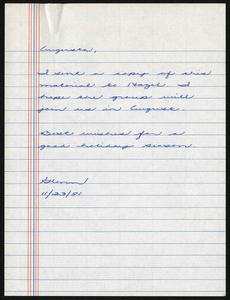 Letter, 1981, Glenn E. Estes to Augusta Baker