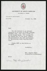 Invitation, 1981, Discovering South Carolina Folklore