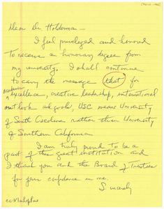 Letter, 1986, Augusta Baker to James B. Holderman