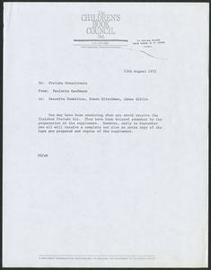 Memorandum, 1975, Paulette Kaufmann to Prelude Consultants