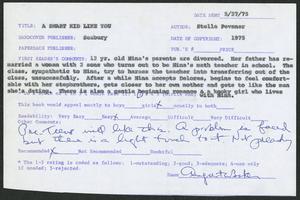 Book Review, 1975, A Smart Kid Like You by Stella Pevsner