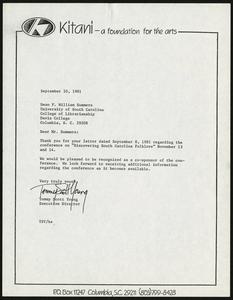 Letter, 1981, Tommy Scott Young to Dr. F. William Summers