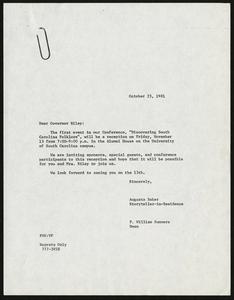 Letter, 1981, Augusta Baker and F. William Summers to Governor Richard Riley