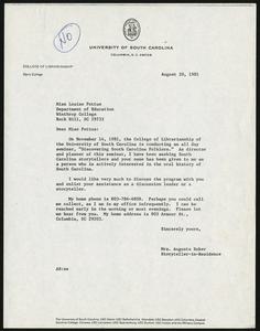 Letter, 1981, Augusta Baker to Louise Pettus