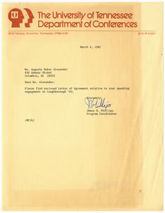 Letter, 1982, James B. Phillips to Augusta Baker