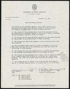 Contract, 1981, Audio Recording Agreement