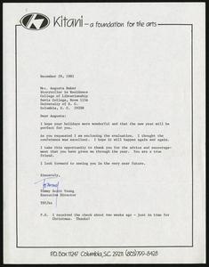Letter, 1981, Tommy Scott Young to Augusta Baker