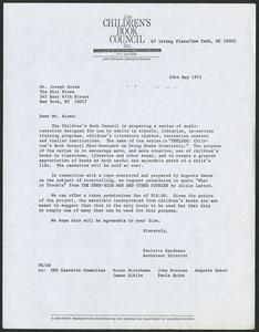 Letter, 1975, Paulette Kaufmann to Joseph Aiosa