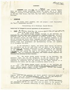Contract, 1986, Augusta Baker, Ellin Greene, and R.R. Bowker Company
