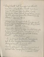 Handwritten pages of Bible verses referencing hunger and thirst, c. 1958