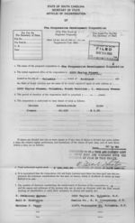 State of South Carolina Secretary of State, Articles of Incorporation of the Progressive Development Corporation, filed May 24, 1968