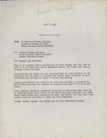 Memorandum, July 8, 1969, I. D. Newman to Concerned Clergy and Laity