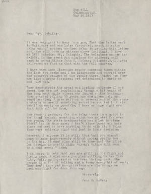 Letter, 1957 May 26, (Columbia, S.C.), John H. McCray, to Joseph A. De Laine, Sr., [Buffalo, N.Y.]