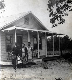Photograph, 1937 or 1938, of Joseph A. De Laine, Sr., wife, children, and children's nurse