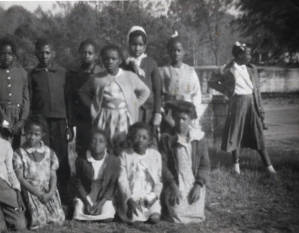 Photograph, [1940s], (Summerton, S.C.), of Mattie DeLaine's 6th grade class