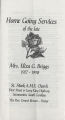 Program, 1998, (Summerton, S.C.), Home Going Services of the Late Mrs. Eliza G. Briggs, 1917-1998, St. Mark A.M.E. Church