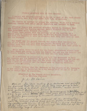Letter, 1949 Dec. 13, Please Announce...parent and friends meeting... Parent Action Committee [Parents' Committee on Action], Joseph A. DeLaine, Sr.